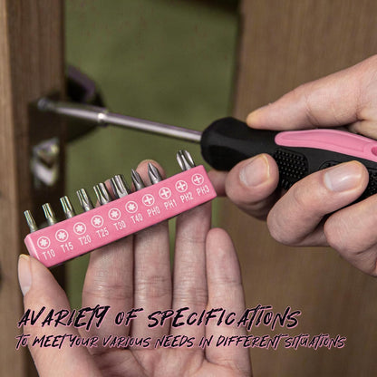 39-Piece Household Tool Set, pink Hand Kit With Storage Case