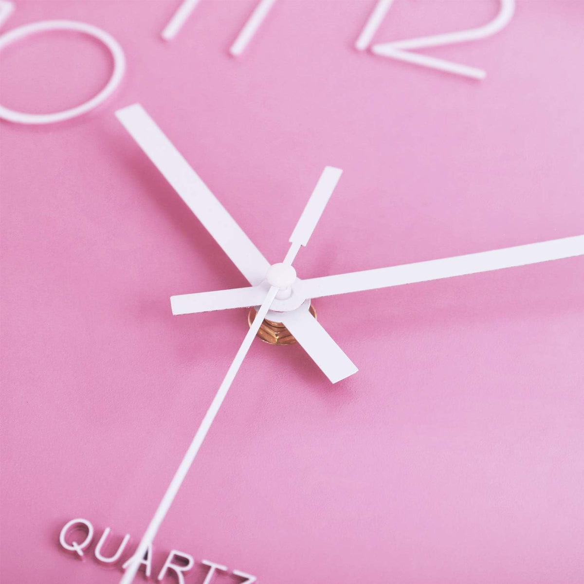 Lafocuse 12 inch Modern Analog Pink Wall Clock for Girls Bedroom