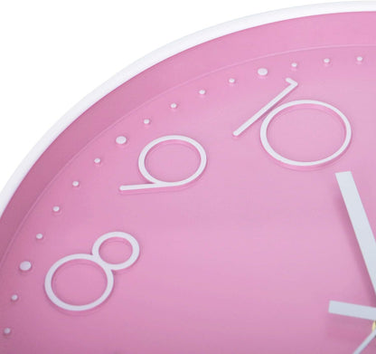 Lafocuse 12 inch Modern Analog Pink Wall Clock for Girls Bedroom