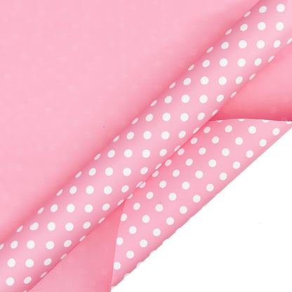 Reversible Wrapping Paper - Pink and Polka Dot Design for Birthday, Holiday, Wedding, Baby Shower Wrap - 30 inch x 33 feet