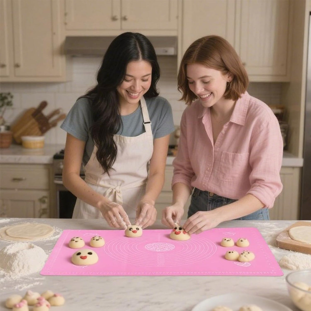 Silicone Baking Mat with Measurements, Non-Slip Non Stick Pastry Mat Sheetfor for Dough,Pastry, Bread, Cookies, Pizza, Fondant, Pasta