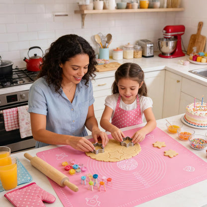 Silicone Baking Mat with Measurements, Non-Slip Non Stick Pastry Mat Sheetfor for Dough,Pastry, Bread, Cookies, Pizza, Fondant, Pasta