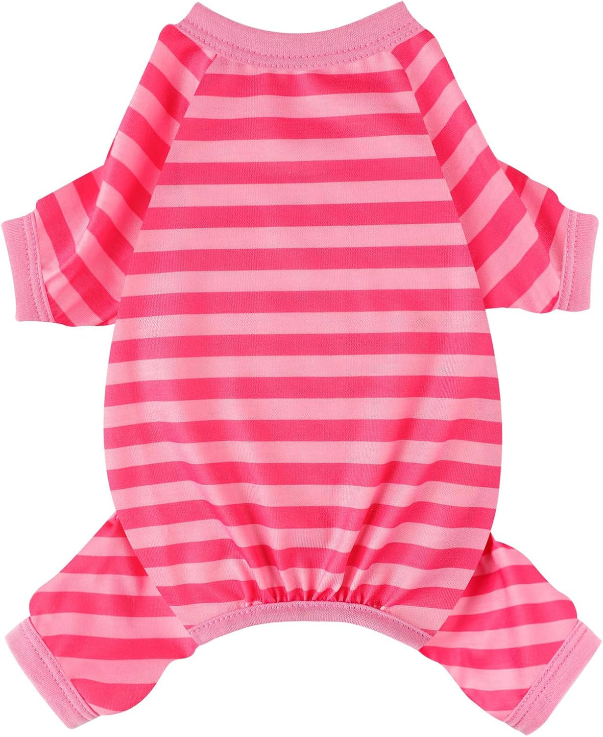 Dog Pajamas Pjs Stretchable Strip Dog Jumpsuit 4 Legs Pjs for Summer Dog Clothes Puppy Onesies Doggie Outfit (Pink, Medium (Chest 15in))