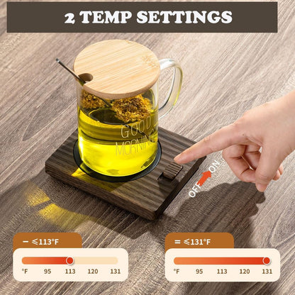 Coffee Mug Warmer - Fastest Heating Cup Warmer for Office Desk Accessories with Metal Heating Panel & 2 Temperature Settings for Coffee, Cocoa, Milk, Tea & Candles (Pink)