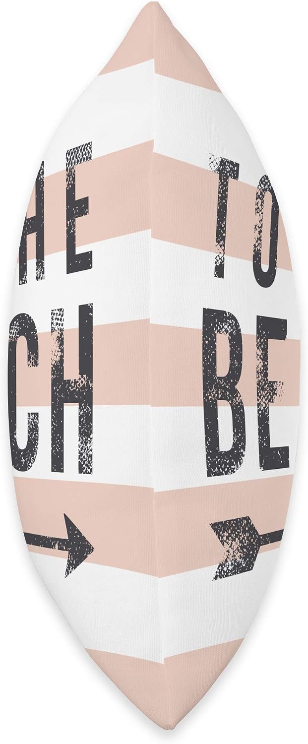 To The Beach - Cute Summer Quote - Pastel Peach Stripe Throw Pillow