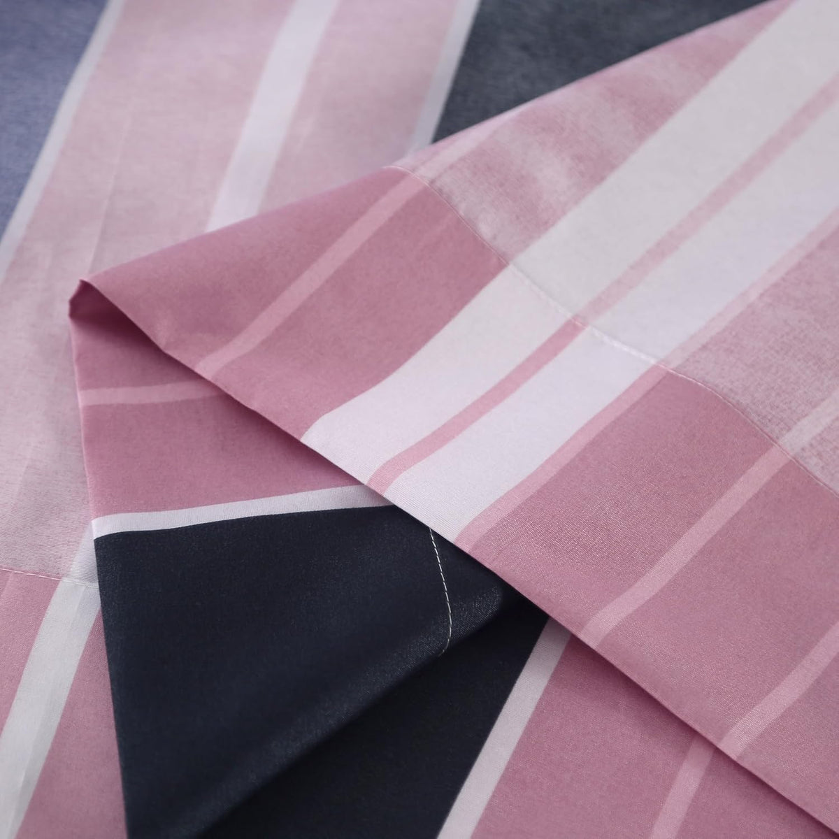 4 Pieces Pink Striped Full Sheets Set, Soft Microfiber Striped Sheets Full Size Deep Pocket, Hot Pink Stripe Bed Sheet All Season