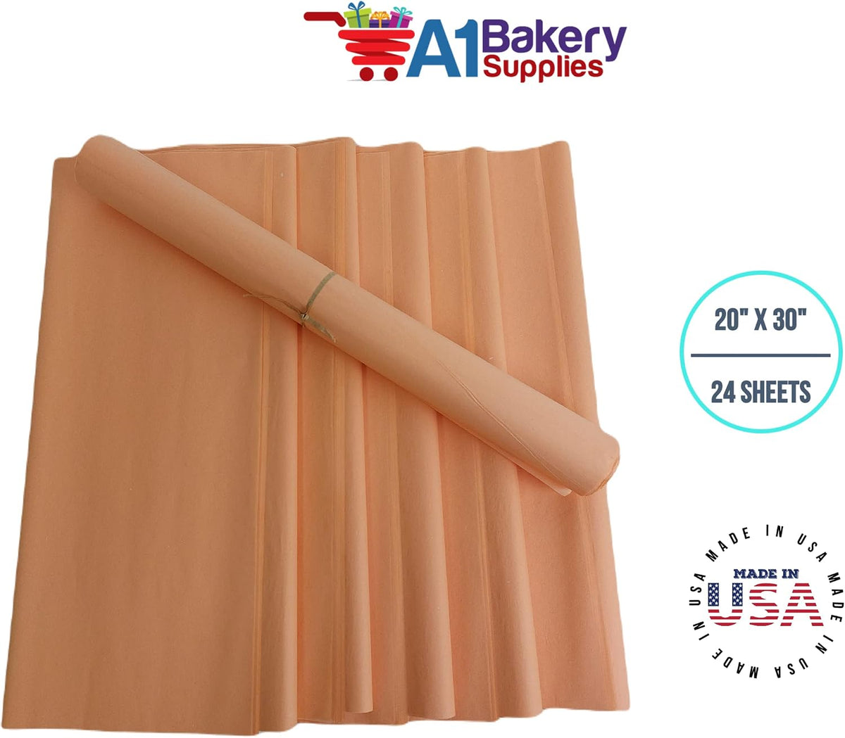 Gift Wrapping Tissue Paper 20x30 24 Pack (Peach)