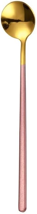 Silverware Set, 1/4/6/8/10/12 Pcs 304 Stainless Steel Spoon Set (Coffee/Honey/Mixing)(Pink Gold,4 Pieces)