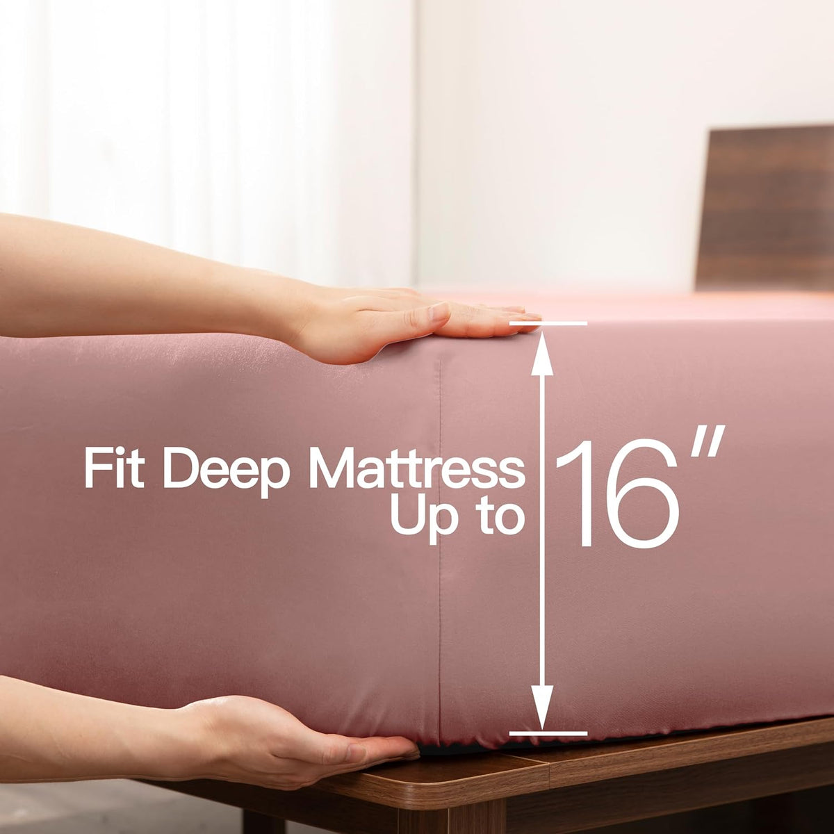 Dusty Pink Full Size Sheet Set, 6 Piece, 16 Inch Deep Pocket