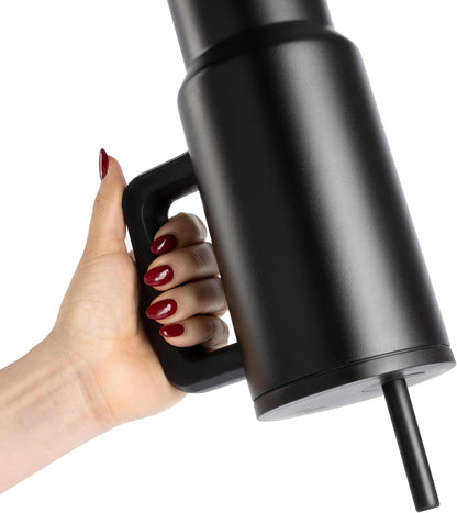 40oz Leak-Proof Ceramic Lined Tumbler with Handle | Checkered