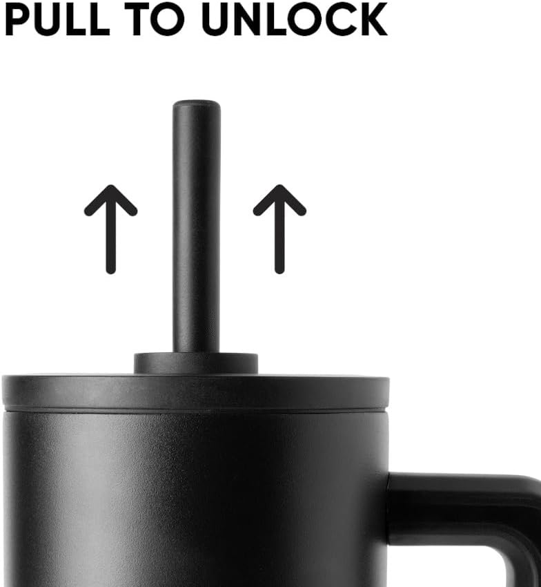 40oz Leak-Proof Ceramic Lined Tumbler with Handle | Checkered