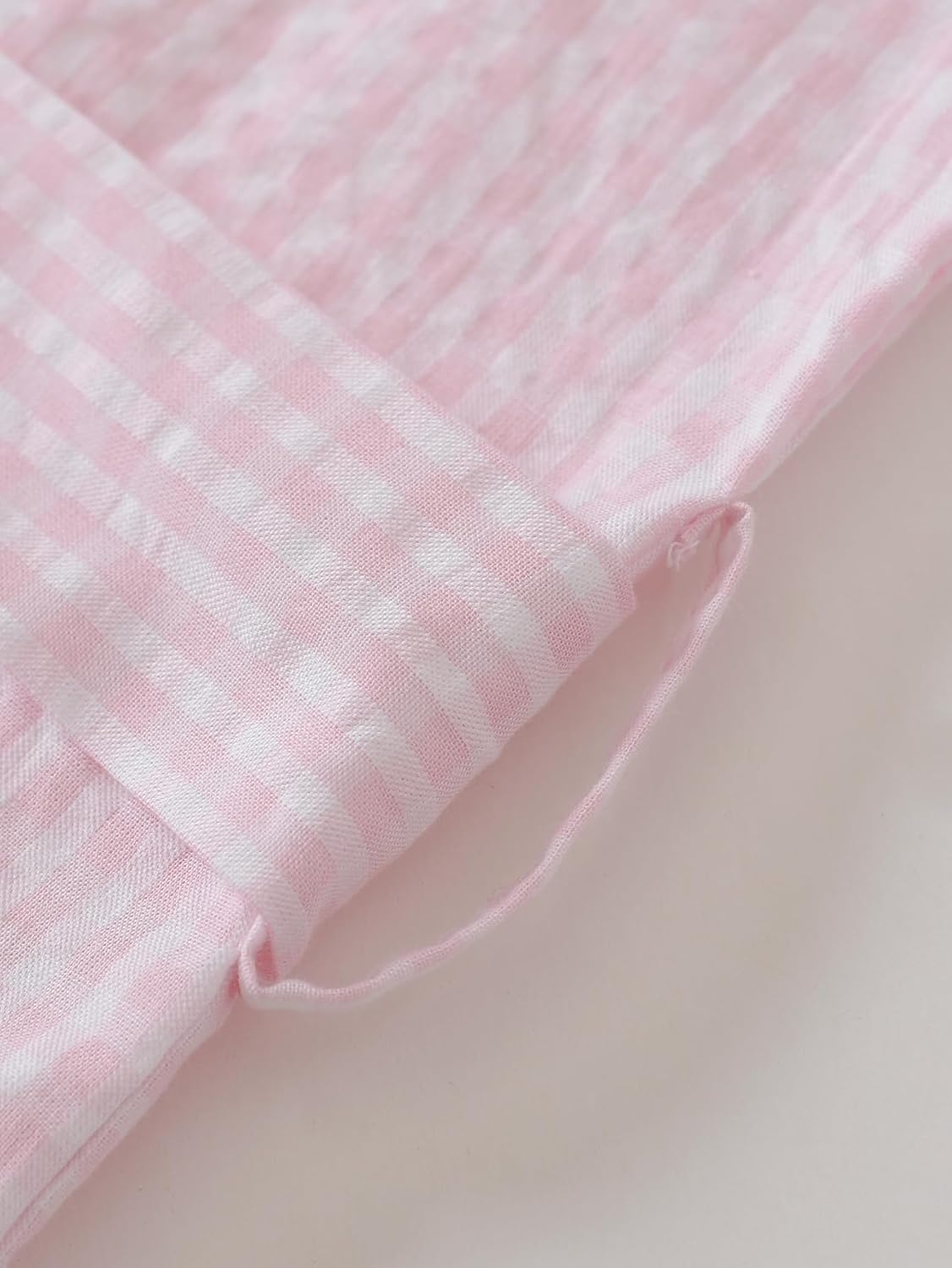 Women's Petite Robe Seersucker Cotton Bathrobe with Pockets Petite Length