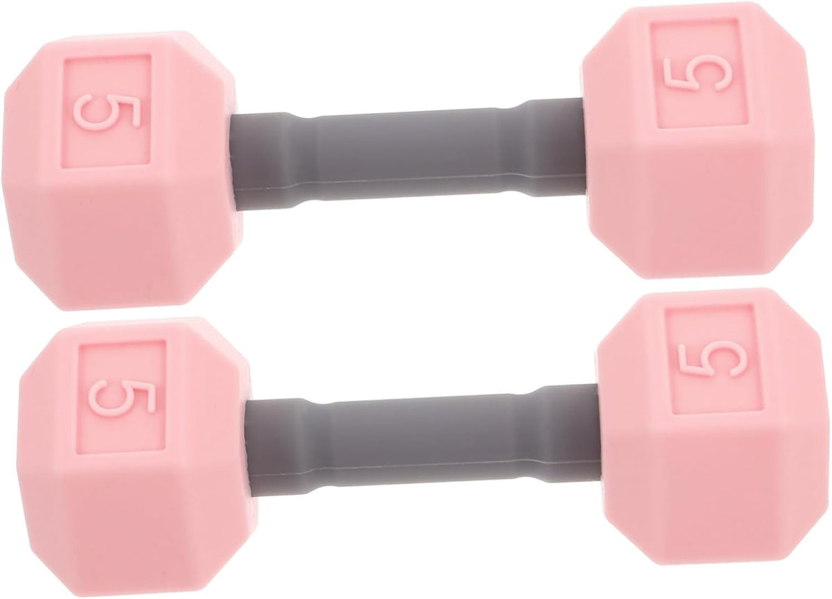 Totority Mini Dumbbells for Kids 2pcs Silicone Hand Weights, 0.4lb Pink Toddler Exercise Toys, Home Gym Equipment, 4.52 * 1.69 * 1.49inch, for Children, Kindergarten Sports