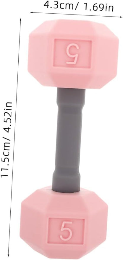 Totority Mini Dumbbells for Kids 2pcs Silicone Hand Weights, 0.4lb Pink Toddler Exercise Toys, Home Gym Equipment, 4.52 * 1.69 * 1.49inch, for Children, Kindergarten Sports