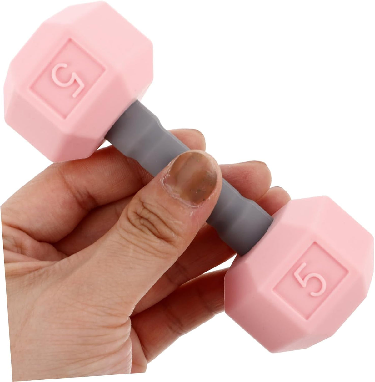 Totority Mini Dumbbells for Kids 2pcs Silicone Hand Weights, 0.4lb Pink Toddler Exercise Toys, Home Gym Equipment, 4.52 * 1.69 * 1.49inch, for Children, Kindergarten Sports
