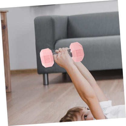 Totority Mini Dumbbells for Kids 2pcs Silicone Hand Weights, 0.4lb Pink Toddler Exercise Toys, Home Gym Equipment, 4.52 * 1.69 * 1.49inch, for Children, Kindergarten Sports