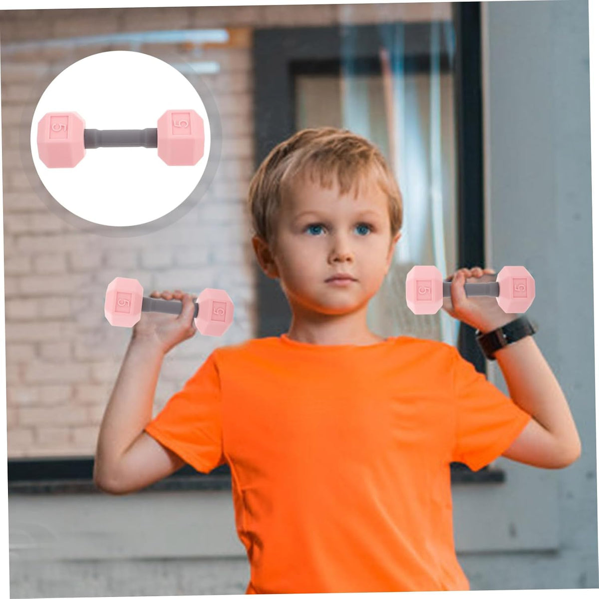 Totority Mini Dumbbells for Kids 2pcs Silicone Hand Weights, 0.4lb Pink Toddler Exercise Toys, Home Gym Equipment, 4.52 * 1.69 * 1.49inch, for Children, Kindergarten Sports
