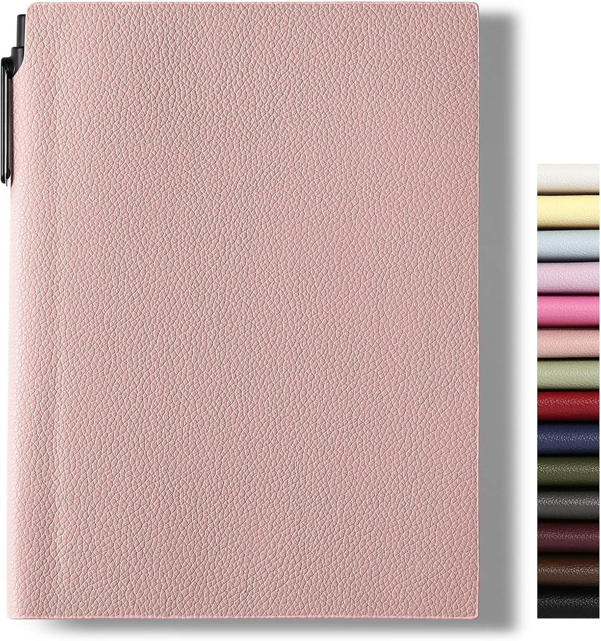 Lined Journal Notebook for Women A5 Softcover PU Leather Journals for Writing 160 Pages Daily Journaling College Ruled Notebooks for Work School Note Taking, Business 6.38'' X 8.28'' Pink
