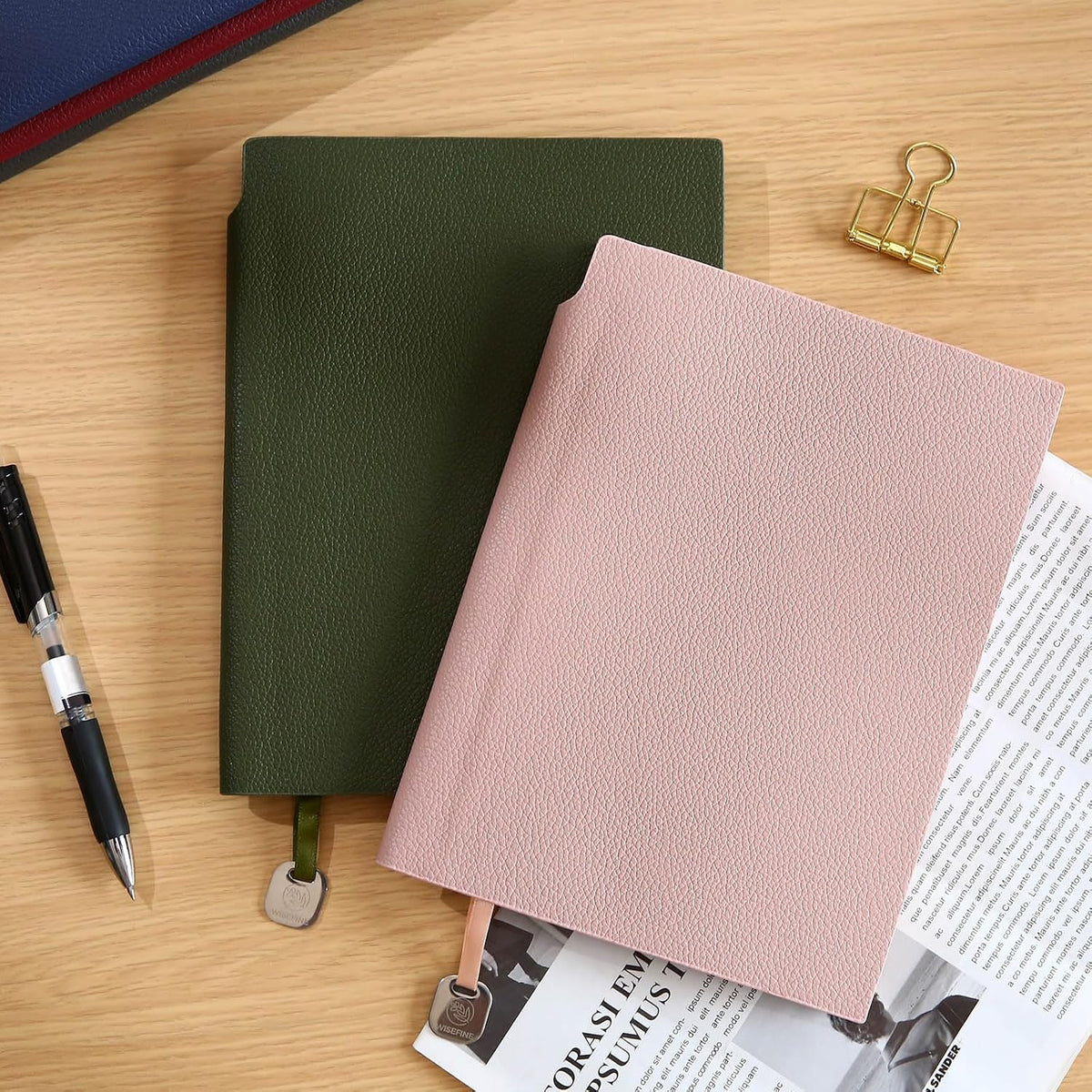 Lined Journal Notebook for Women A5 Softcover PU Leather Journals for Writing 160 Pages Daily Journaling College Ruled Notebooks for Work School Note Taking, Business 6.38'' X 8.28'' Pink