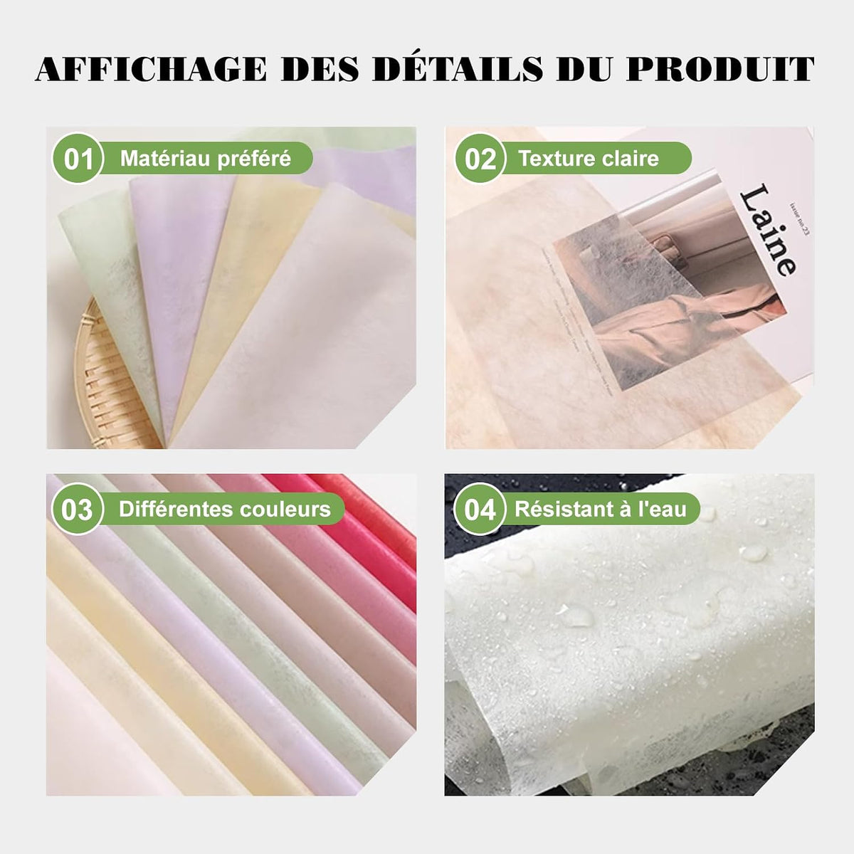 160 Sheets Korean Cotton Pleated Withdrawable Floral Bouquet Paper