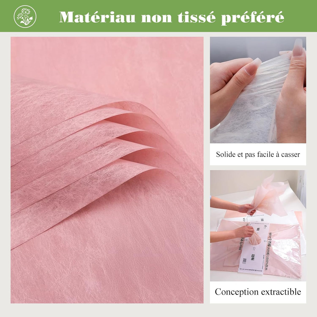 160 Sheets Korean Cotton Pleated Withdrawable Floral Bouquet Paper