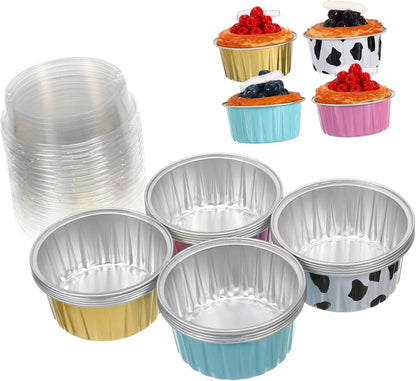 Multi-function Pudding Cups 20pcs Aluminum Foil Easy Clean Baking