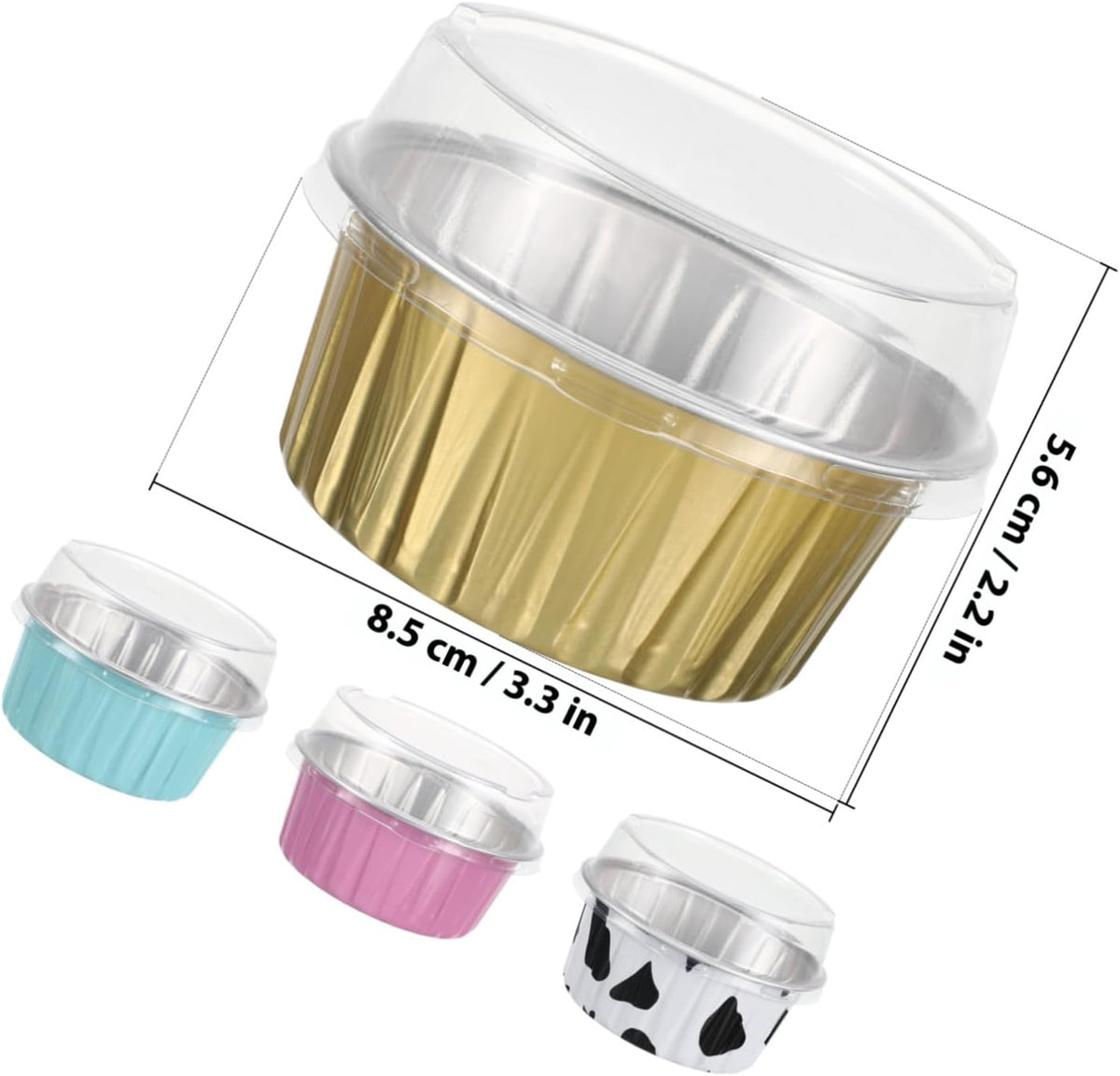 Multi-function Pudding Cups 20pcs Aluminum Foil Easy Clean Baking