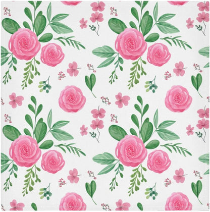 Qilmy Pink Flowers Cloth Napkins Set of 1, Ultra Soft Washable Reusable Polyester Dinner Table Napkins for Home Holiday Wedding Party 20 x 20 Inch