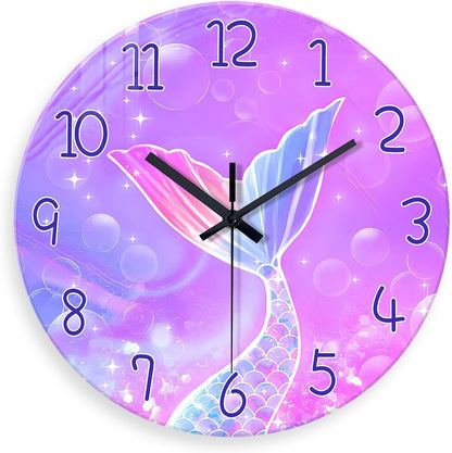 Mermaid Wall Clocks Battery Operated 12 Inch