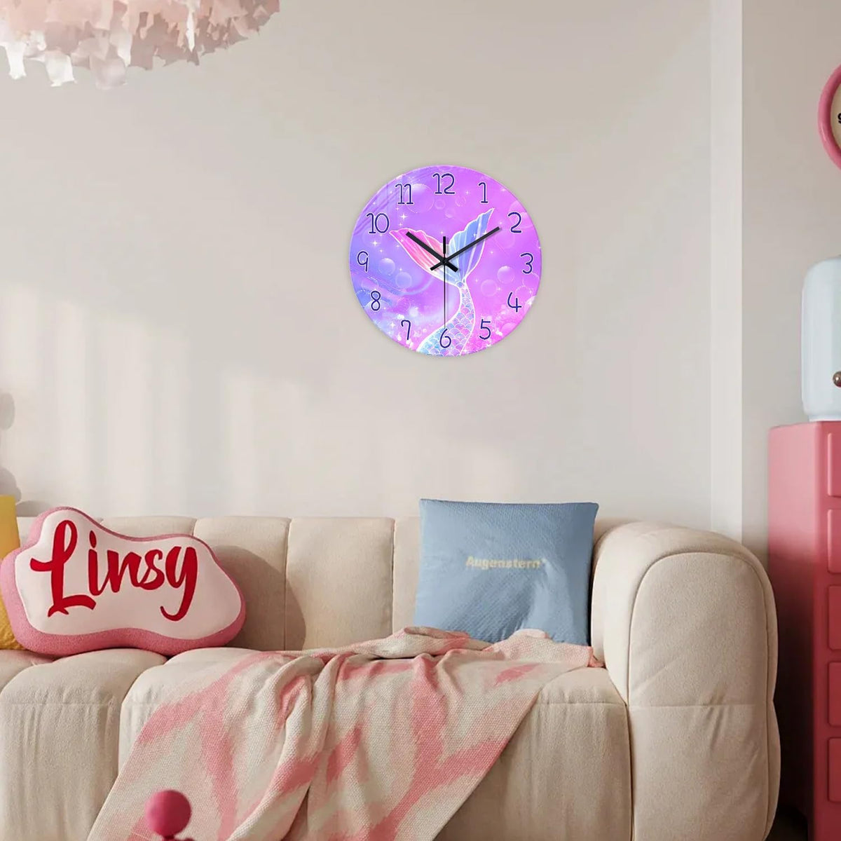 Mermaid Wall Clocks Battery Operated 12 Inch