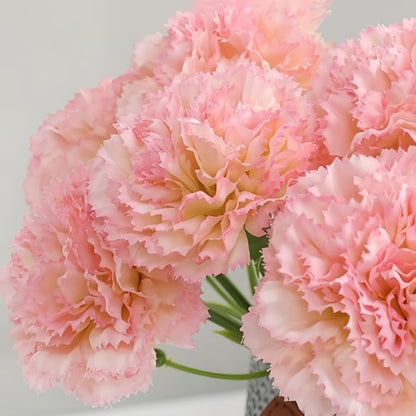 10 Pack Artificial Carnations Flowers - 11.4 Inch Real Touch Silk Flowers with Stems for Wedding Bouquets, Bridal Centerpieces, Home Floral Arrangements & Table Decor (Pink)