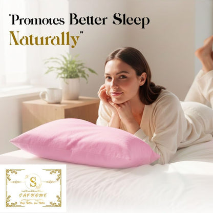 Light Pink Queen Standard Size Pillow Cases Set of 2, 100% Egyptian Cotton Pillowcases, Cooling Pillow Cases for Hot Sleepers, Soft Breathable Pillow Case Covers, Bed Pillow Covers