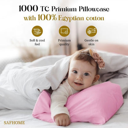 Light Pink Queen Standard Size Pillow Cases Set of 2, 100% Egyptian Cotton Pillowcases, Cooling Pillow Cases for Hot Sleepers, Soft Breathable Pillow Case Covers, Bed Pillow Covers
