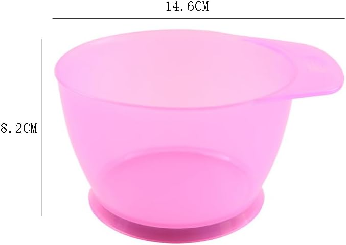4-Piece Hair Color Mixing Bowls, Transparent Pink, Plastic, Modern Style, Hair Color Bowl, Salon & Home Use