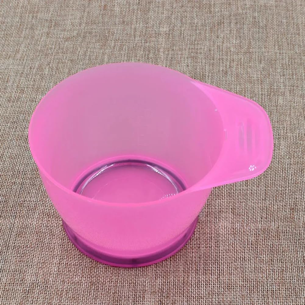 4-Piece Hair Color Mixing Bowls, Transparent Pink, Plastic, Modern Style, Hair Color Bowl, Salon & Home Use