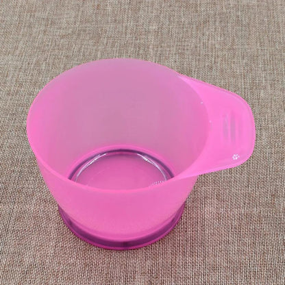 4-Piece Hair Color Mixing Bowls, Transparent Pink, Plastic, Modern Style, Hair Color Bowl, Salon & Home Use