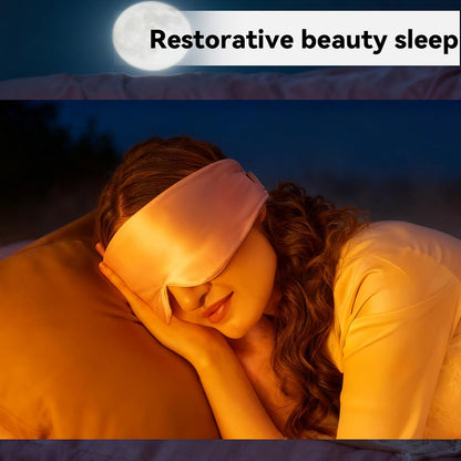 3D Silk Sleep Mask, Ultra Light and Soft Eye Mask for Side Sleeper, 22 Momme Mulberry Silk Eye Cover for Women and Men (Pale Pink)