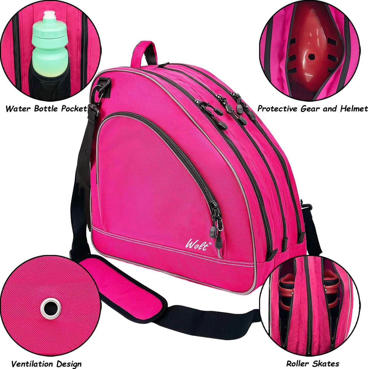 Skate Bag for Ice, Roller & Inline for Youth and Adults