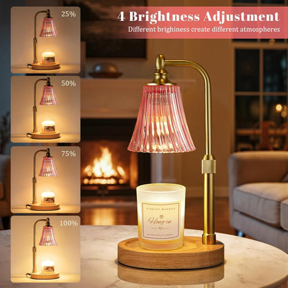 Pink Candle Warmer Lamp with Timer Dimmable,Birthday Gifts for Women,Adjustable Height Wax Melt Warmer for Jar Candles,House Warming Gifts New Home,Ideal for Office,Dorm,Bedroom Home Decor