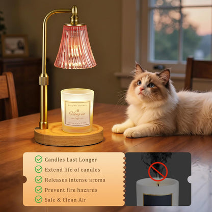 Pink Candle Warmer Lamp with Timer Dimmable,Birthday Gifts for Women,Adjustable Height Wax Melt Warmer for Jar Candles,House Warming Gifts New Home,Ideal for Office,Dorm,Bedroom Home Decor
