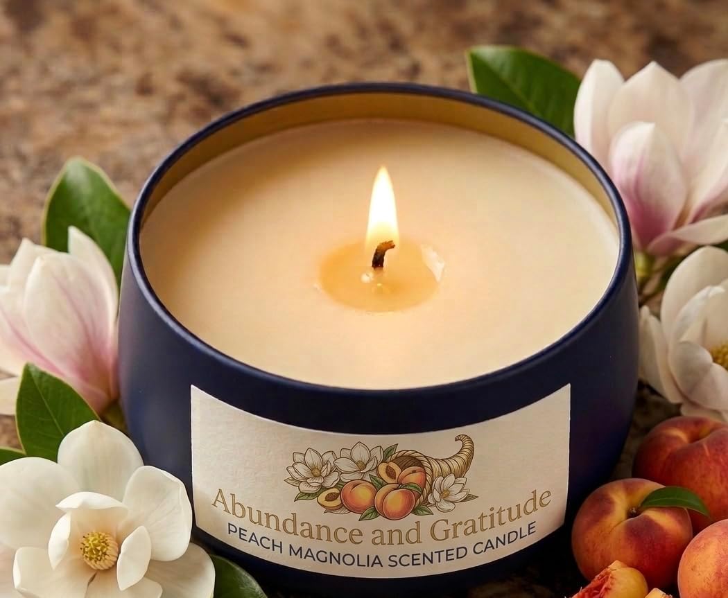 Peach Magnolia Scented Candle