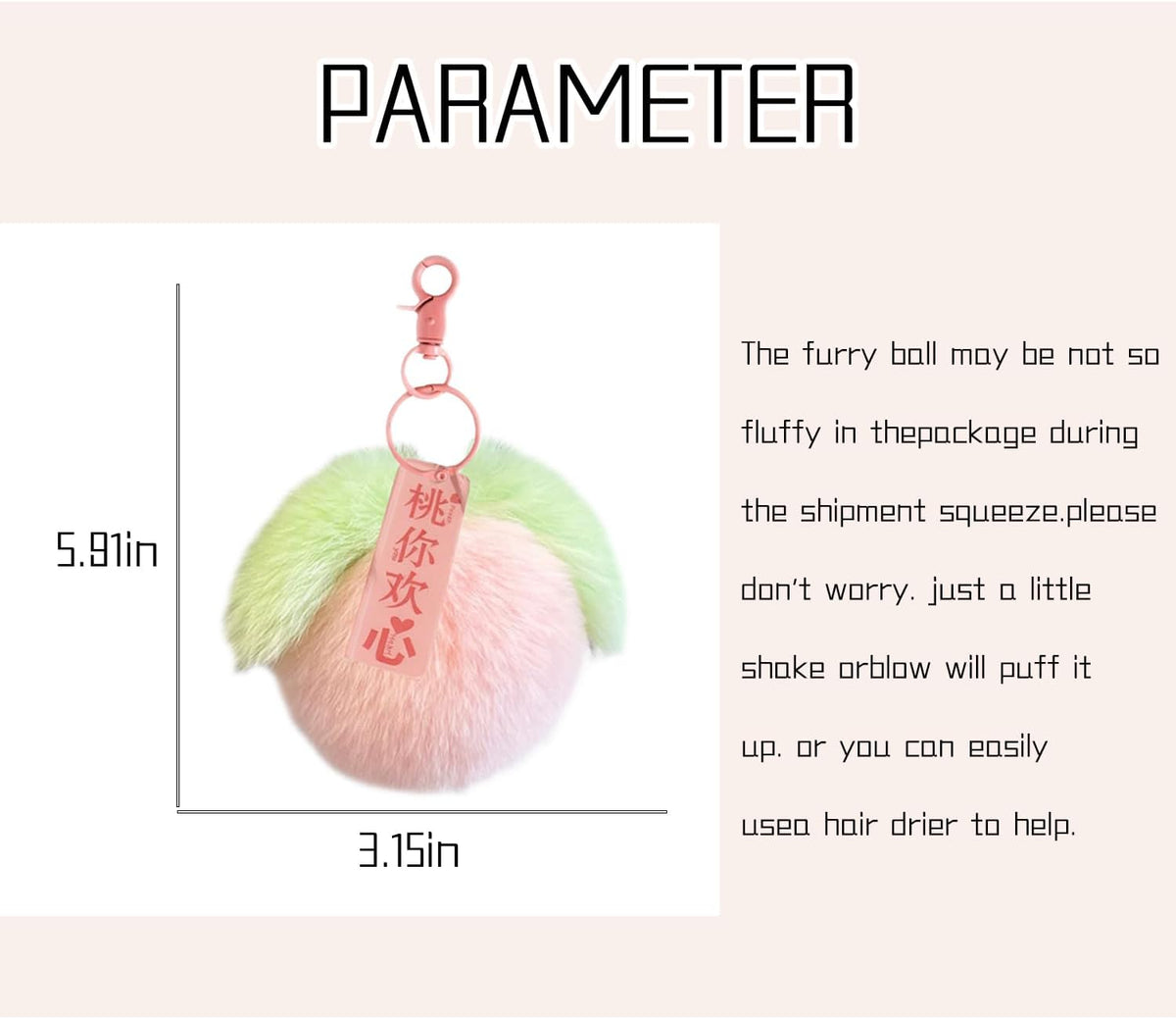 Plush Fruit Keychain Soft Fluffy Car Accessories for Women Girls Cute Backpack Purse Decoration