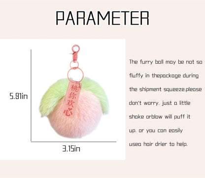 Plush Fruit Keychain Soft Fluffy Car Accessories for Women Girls Cute Backpack Purse Decoration
