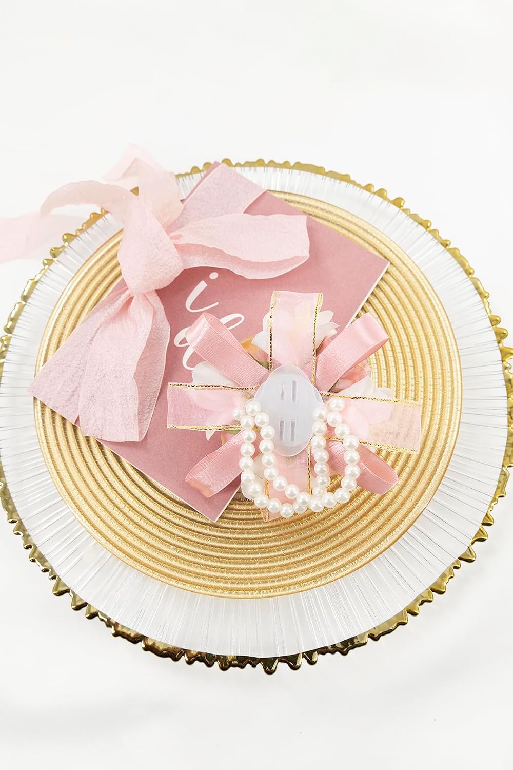 Blush Pink Corsage and Boutonniere Set Prom Wrist Corsage Flower