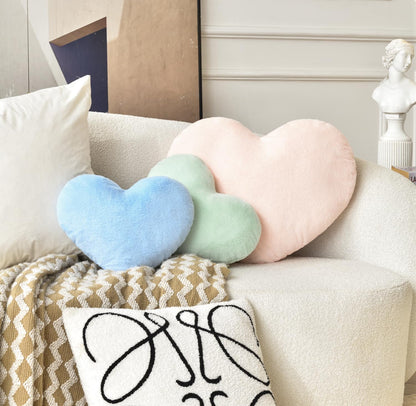 Petrella Light Pink Throw Pillows, Cute Decorative Heart Pillow 13 x 10 in