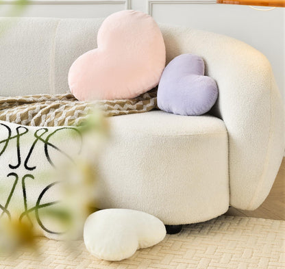Petrella Light Pink Throw Pillows, Cute Decorative Heart Pillow 13 x 10 in