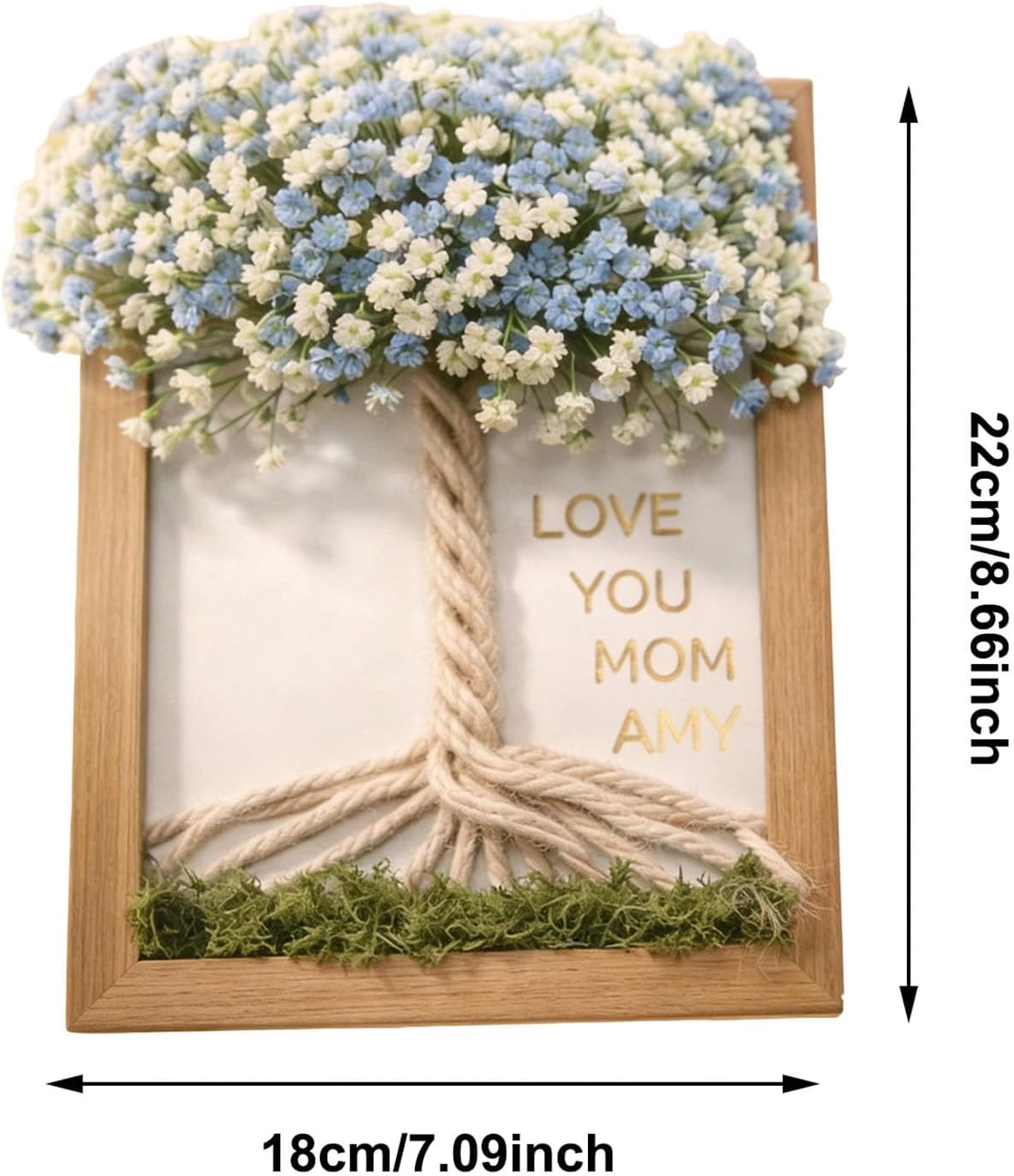 DIY Wooden Picture Frame Craft Kit, Unique 3D Handwoven Rope Art Frame with Preserved Dried Flowers & Gold Foil Letter Stickers, 7x8in Unfinished Wood Frame for Painting Birthday Gift for Mom (Pink)