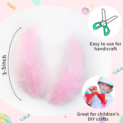 Light Pink Craft Feathers Bulk for Crafting Supplies,300Pcs,3-5inch