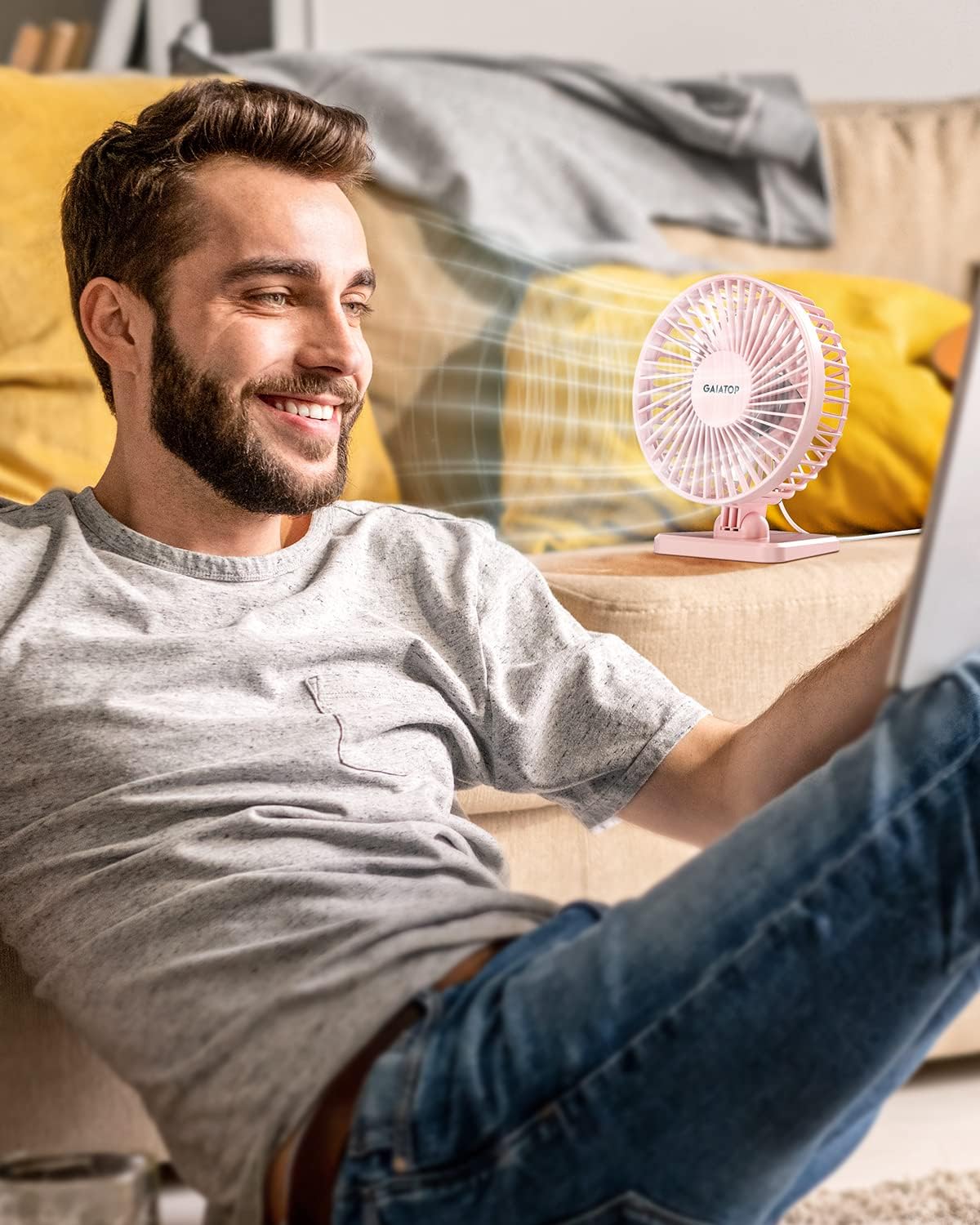 USB Desk Fan, Personal Portable Quiet Small Table Desktop fan
