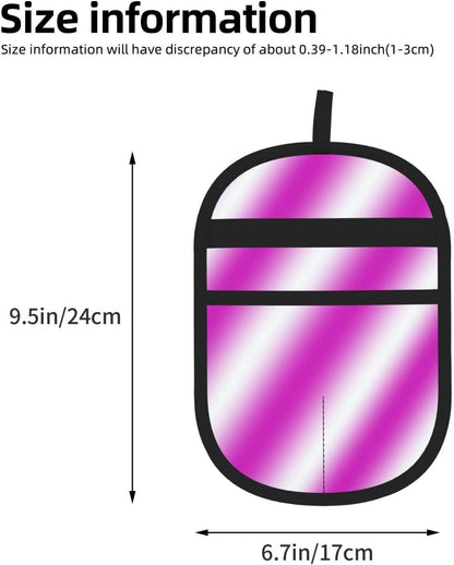 Pink White Diagonal Striped Gradient Pet Hair Removal Glove Dogs Hair Remover Glove Cats Fur Removal Tool with Hanging Loop for Couch 6.7X9.5 in